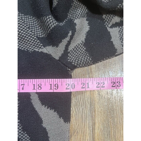 Athleta Jacquard Crew Sweater XS Camo Black And Brown Merino Wool Blend - Picture 7 of 8